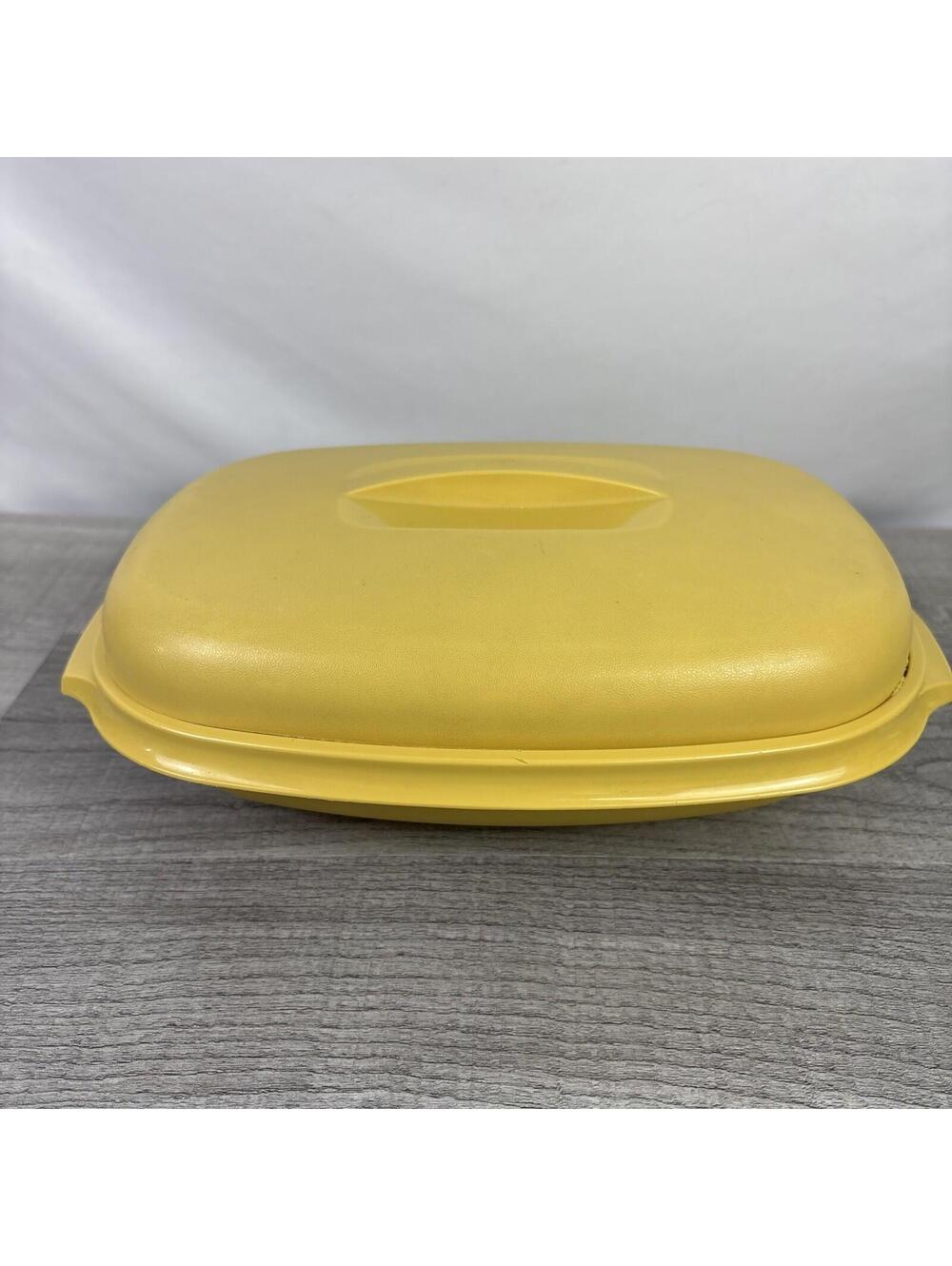 Tupperware Harvest Gold 3 Piece Microwave Vegetable Rice Steamer Strainer 1273-7